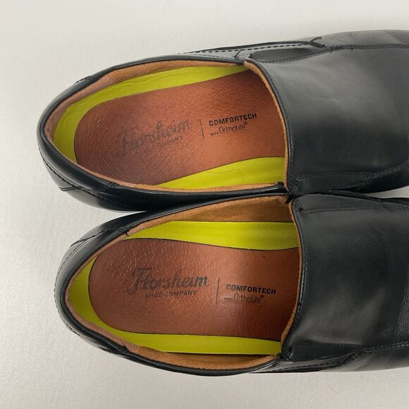 Florsheim Comfortech Ortholite Black Leather Slip On‎ Dress Shoes Business 11D main image 5